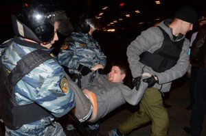Una foto che testimonia la gravità degli scontri con le autorità russe