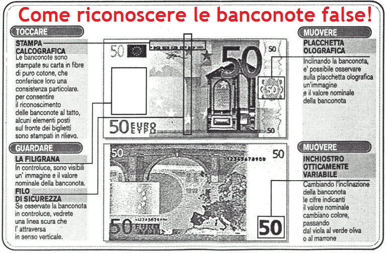 Consigli su come riconoscere le banconote false e le differenze con quelle autentiche