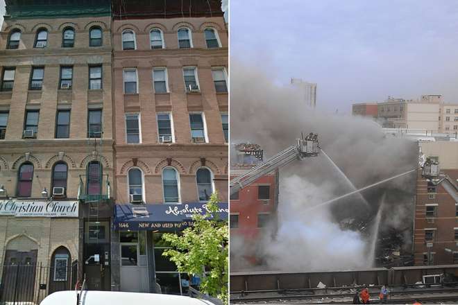Il palazzo crollato a Manhattan, prima e dopo l' esplosione