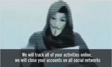 Un frame del video messaggio di Anonymous