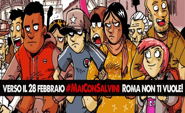 #MaiConSalvini - la vignetta di Zerocalcare