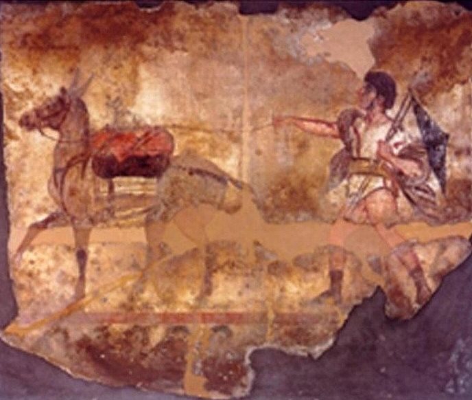 Eroe raffigurato sulla tomba ritrovata a Paestum