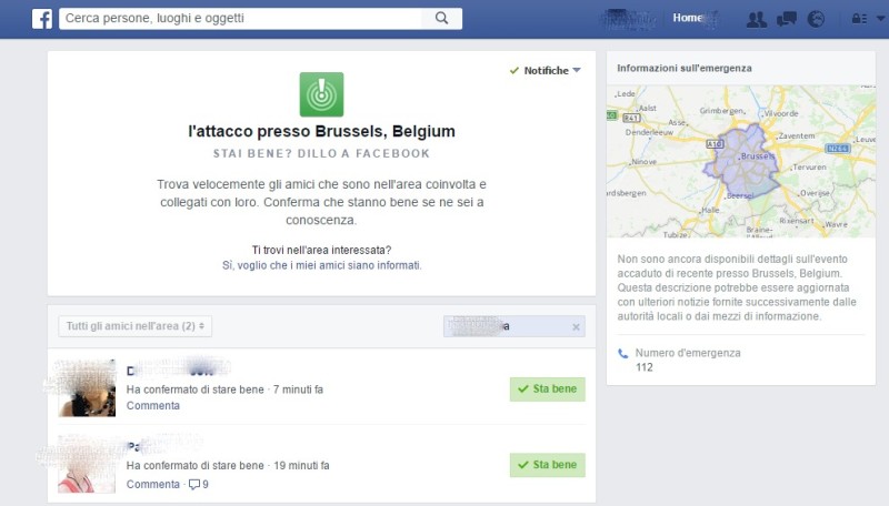 Facebook attiva Safety Check dopo l'attacco a Bruxelles