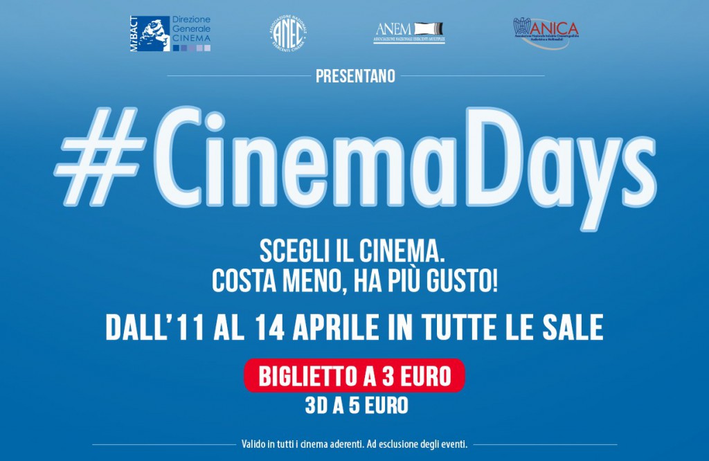Cinemadays, tutti i film a 3 e 5 euro