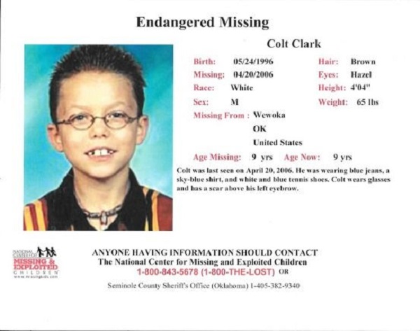 Colton Clark scomparso nel 2006